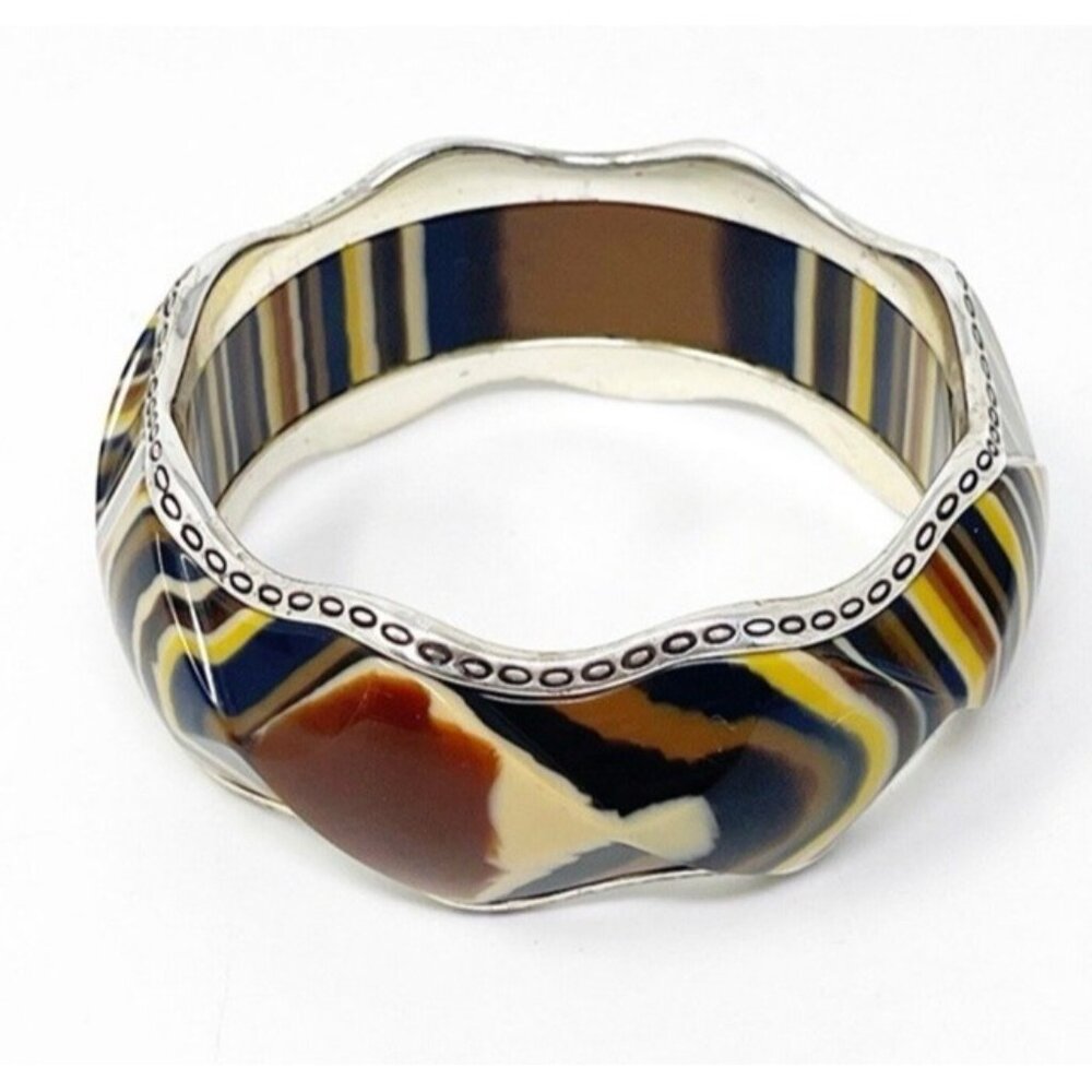 Brighton Retired Animal Print 1 1/4” Wide Chunky Resin Statement Bracelet